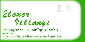 elemer villanyi business card